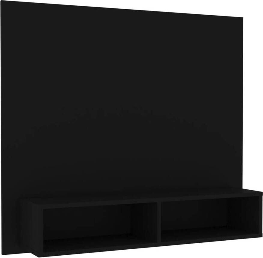 The Living Store TV-wandmeubel Zwart Spaanplaat 102 x 23.5 x 90 cm Montage vereist