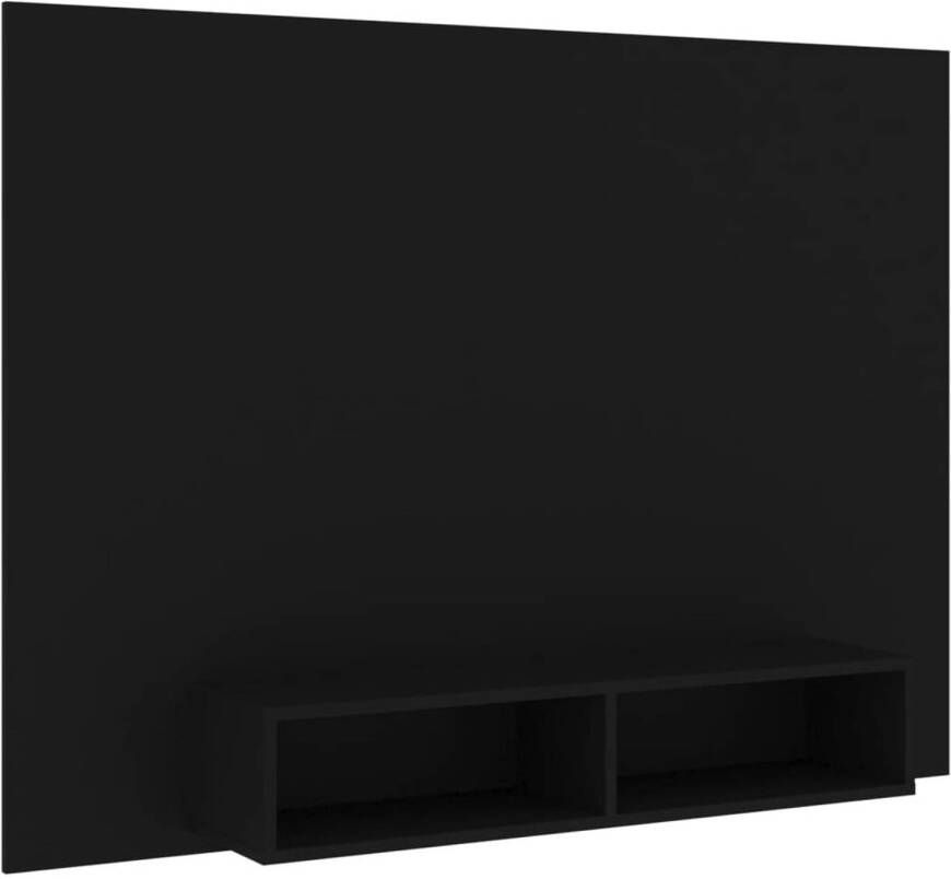 The Living Store TV-wandmeubel zwart spaanplaat 135 x 23.5 x 90 cm - Foto 1