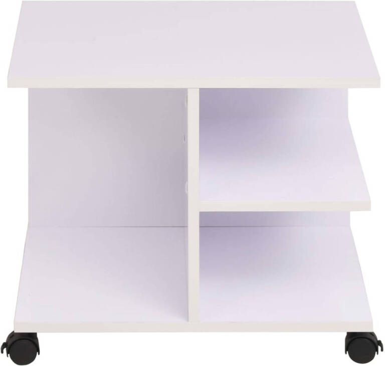 The Living Store Verrijdbare Plankenkast Wit 50 x 35 x 42 cm Opbergvakken Wieltjes Witte Plankenkast Meubelkast Opslagmogelijkheden Robuuste Kast Compact Meubilair