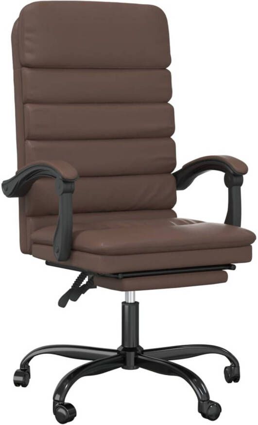 The Living Store verstelbare bureaustoel bruin 63 x 56 x (110.5-120) cm massagefunctie