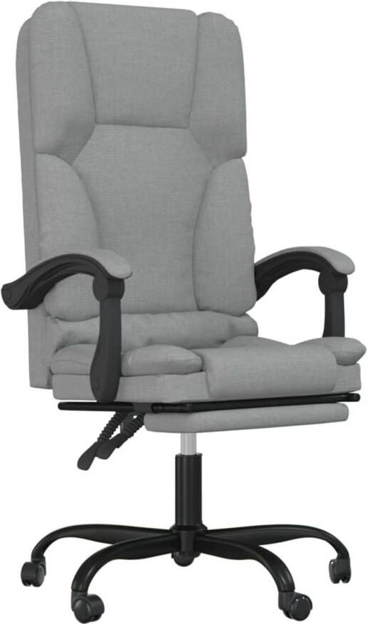 The Living Store Verstelbare bureaustoel lichtgrijs 63 x 56 x (110.5-120) cm massagefunctie - Foto 1