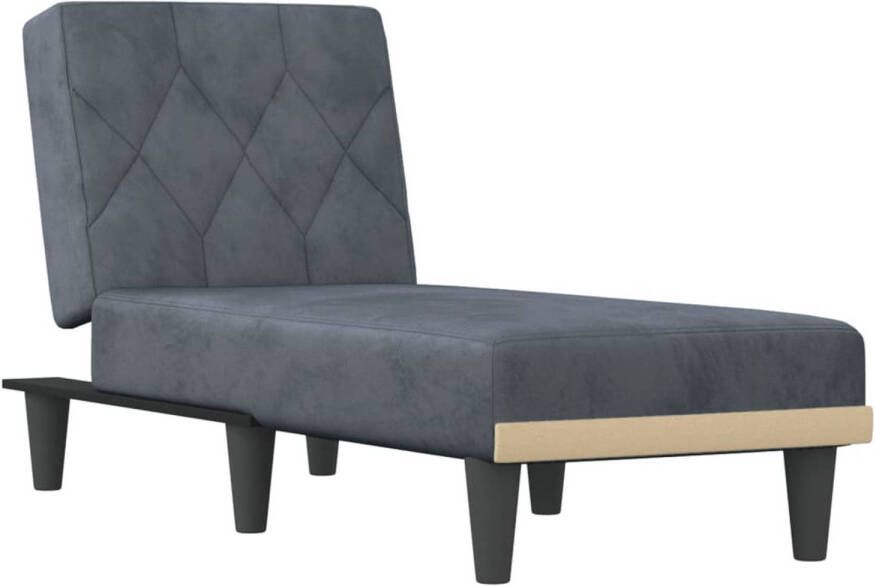 The Living Store verstelbare chaise longue donkergrijs fluweel 55x140x70 cm multifunctioneel - Foto 1