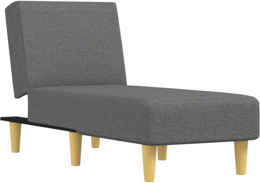 The Living Store Verstelbare Chaise Longue Donkergrijs Stof 55x140x70cm Multifunctioneel