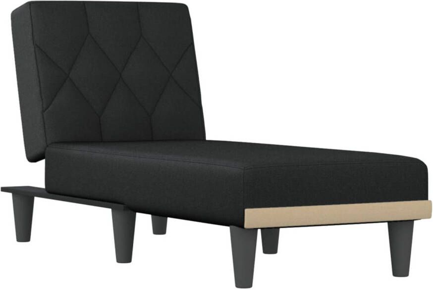 The Living Store Verstelbare Chaise Longue Multifunctioneel Comfortabel Stevig Frame Zwarte Stof 55x140x70cm - Foto 1