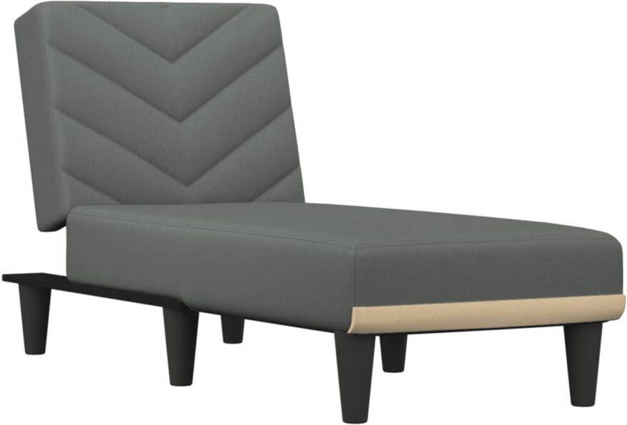 The Living Store Verstelbare Chaise Longue Multifunctioneel Donkergrijs 55x140x70cm Ademend materiaal Stevig frame Elegant design