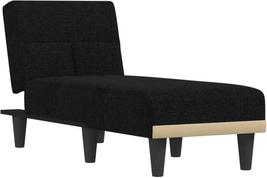 The Living Store Verstelbare Chaise Longue Zwart 55 x 140 x 70 cm Comfortabele en Stabiele Ligstoel