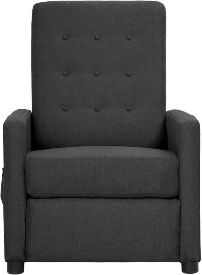The Living Store verstelbare fauteuil donkergrijs stof 69.5 x 90 x 97 cm verstelbare rugleuning en voetensteun - Foto 1