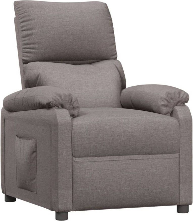 The Living Store Verstelbare Fauteuil Taupe Stof 71.5 x 138 x 80 cm