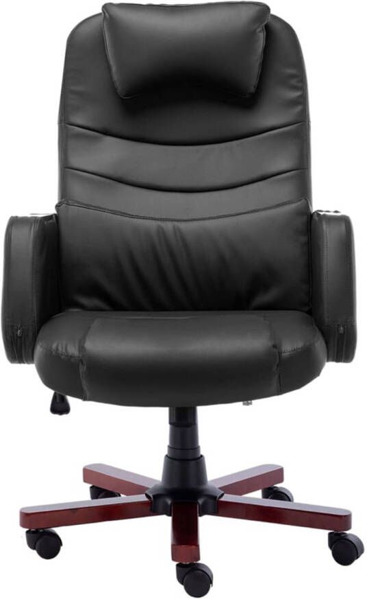 The Living Store verstelbare kantoorstoel zwart kunstleer 66 x 68 x (106-115) cm ergonomisch