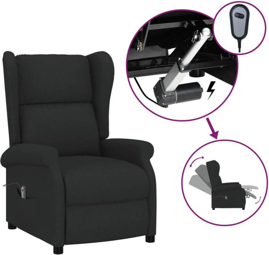 The Living Store Verstelbare Leunstoel Armstoelen 73x95x103 cm Elektrische Motor Elektrische Fauteuil Verstelbare Fauteuil Loungestoel Relaxfauteuil Zwarte Fauteuil