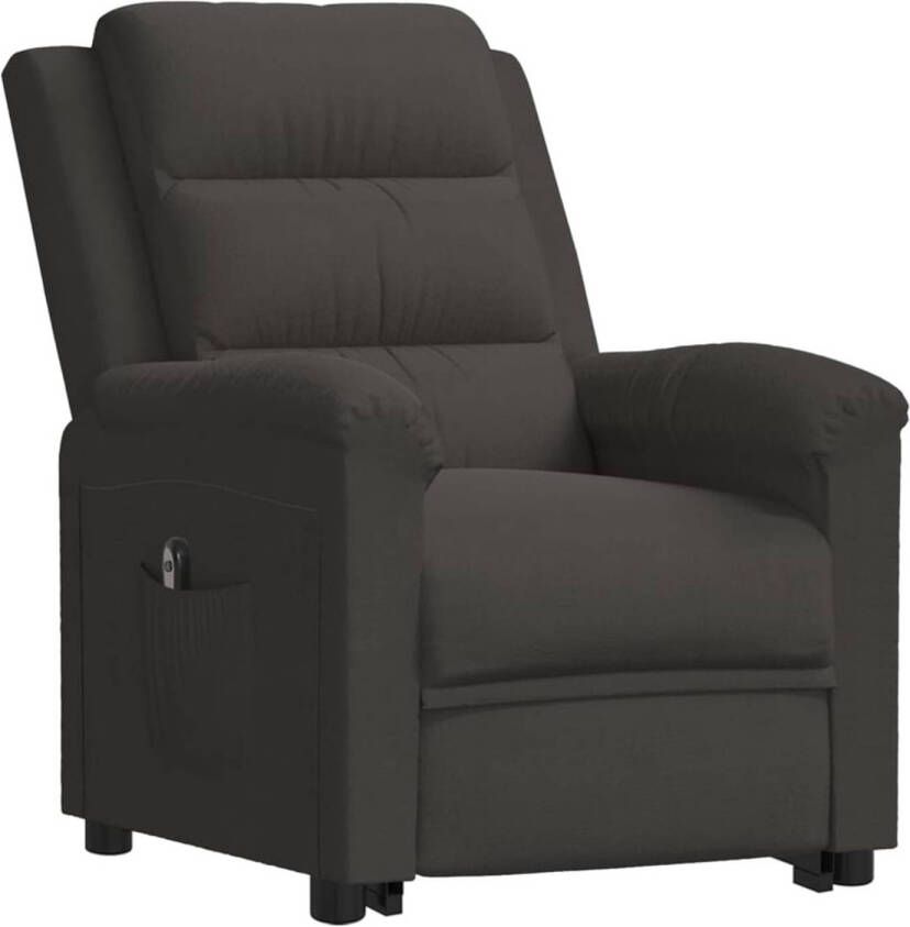 The Living Store Verstelbare Sta-opstoel Fluweel Donkergrijs 74 x 143 x 82.5 cm