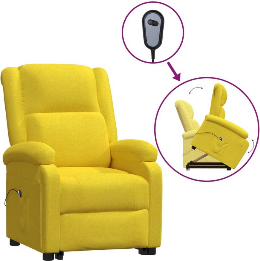 The Living Store Verstelbare Sta-opstoel Geel 70 x 89.5 x 99 cm Elektrische motor