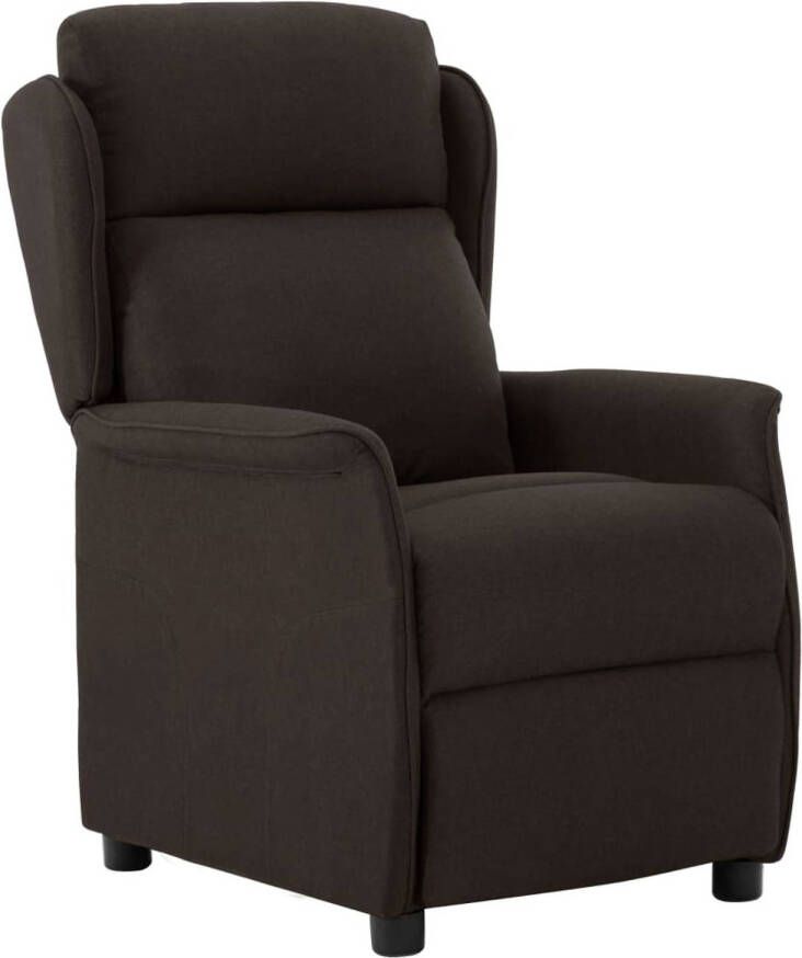 The Living Store Verstelbare Stoel Fauteuil Stof 68 x 98 x 100 cm Donkerbruin