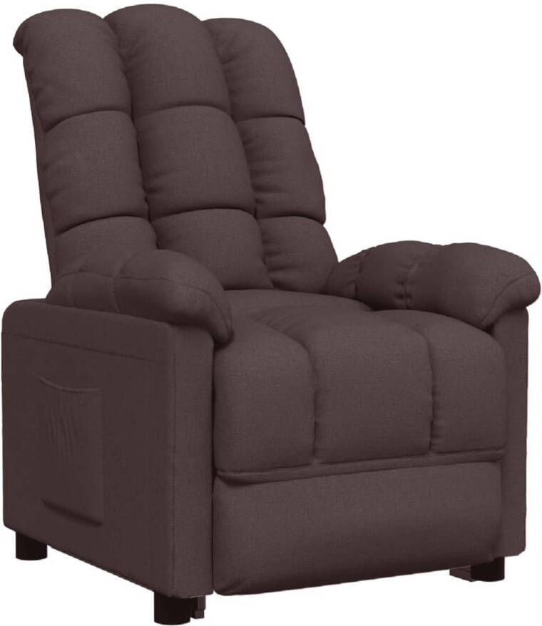 The Living Store Verstelbare Stoel Fauteuil Stof 74 x 99 x 102 cm Donkerbruin