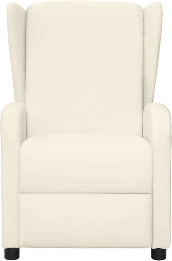 The Living Store Verstelbare Stoel Kunstleer Crème 66x94x98.5cm Verstelbare rugleuning en voetensteun