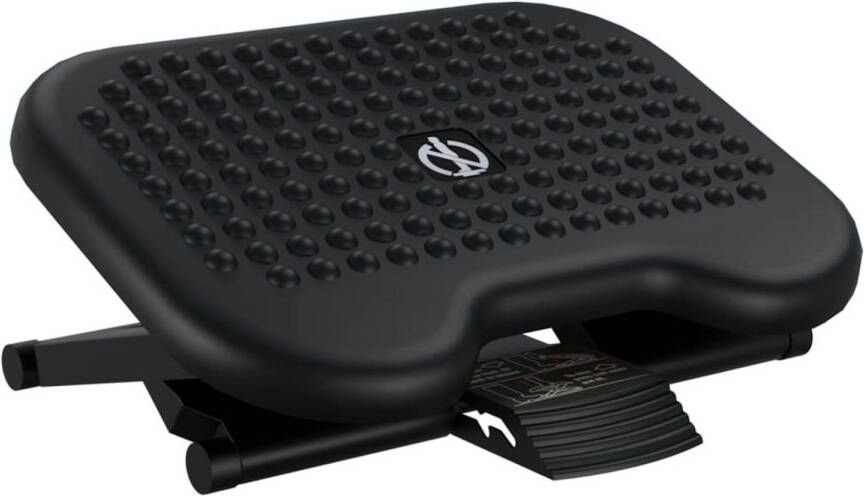 The Living Store Voetensteun Ergonomisch Massageoppervlak Duurzaam In hoogte verstelbaar Zwart 46 x 34.5 x 11 cm (B x D x H) Voetenbank Voetensteun Ergonomische Voetensteun Adjustable Footrest Massagevoetbank