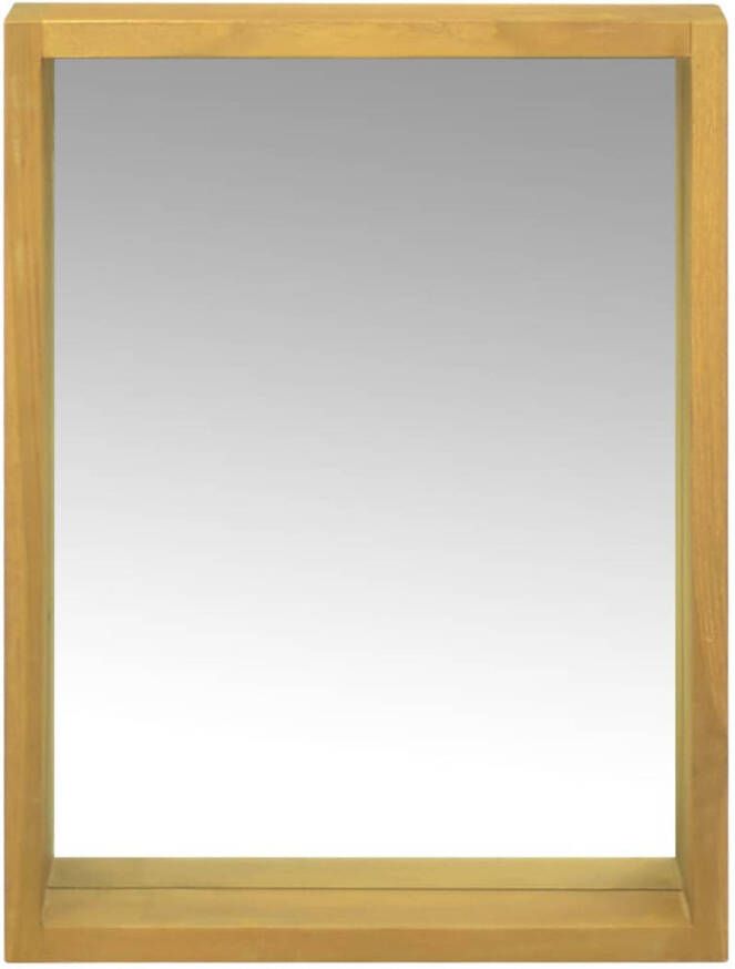 The Living Store Wanddecoratie Spiegelkast 30 x 10 x 40 cm Massief teakhout en glas Wanddecoratie Spiegels Teak Meubilair Vintage Style Badkamer Accessoires