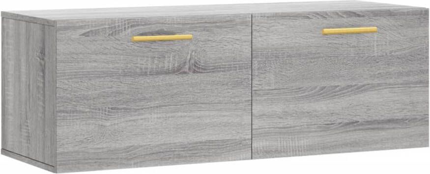 The Living Store Wandkast 100x36-5x35 cm bewerkt hout grijs sonoma eikenkleurig Kast - Foto 1