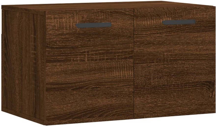 The Living Store Wandkast 60x36 5x35 cm bewerkt hout bruin eikenkleur Wandkast Houten Kast Bruine Kast Opbergkast Badkamerkast