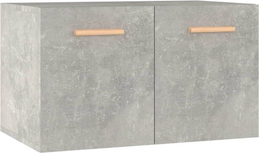 The Living Store Wandkast 60x36-5x35 cm bewerkt hout betongrijs Kast