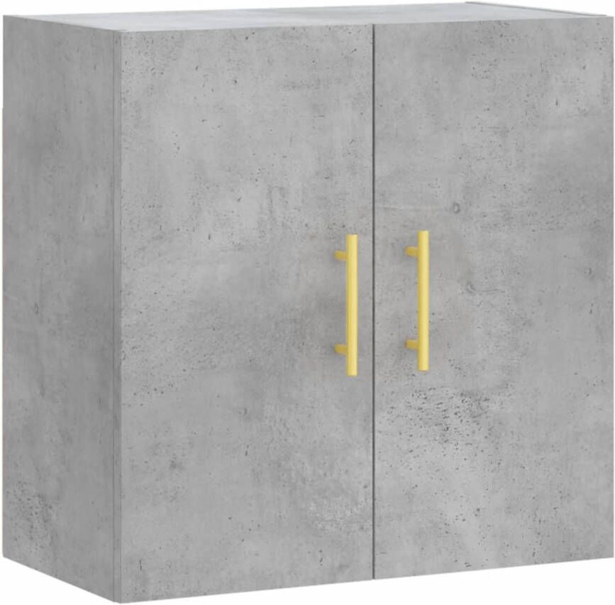 The Living Store Wandkast 60x31x60 cm bewerkt hout betongrijs Kast