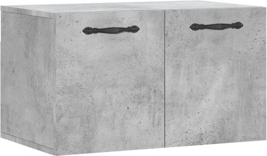 The Living Store Wandkast Betongrijs 60x36.5x35 cm Decoratieve opbergkast van bewerkt hout Wandkast Opbergkast Houten Kast Grijze Kast Beton Grijs