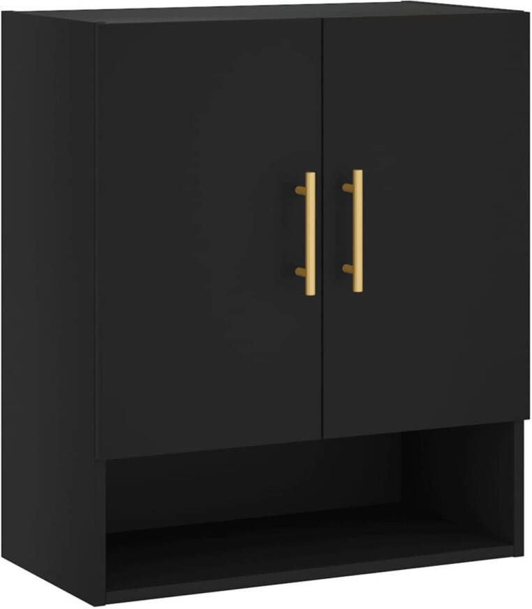 The Living Store Wandkast Black s Zwevende Opbergkast 60x31x70 cm - Foto 1