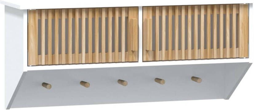 The Living Store Wandkast Compact en praktisch Wit 80 x 24 x 35.5 cm Duurzaam hout Massief grenenhout Multifunctioneel - Foto 1