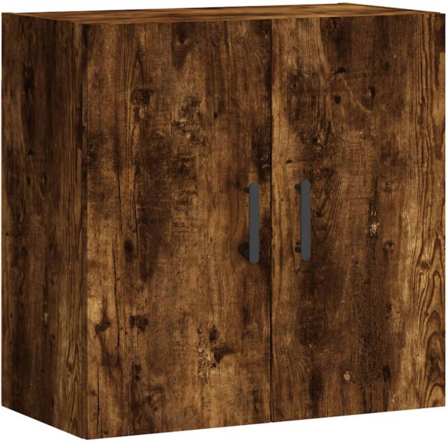 The Living Store Wandkast Gerookt Eiken Zwevende Opbergkast 60 x 31 x 60 cm Duurzaam Hout