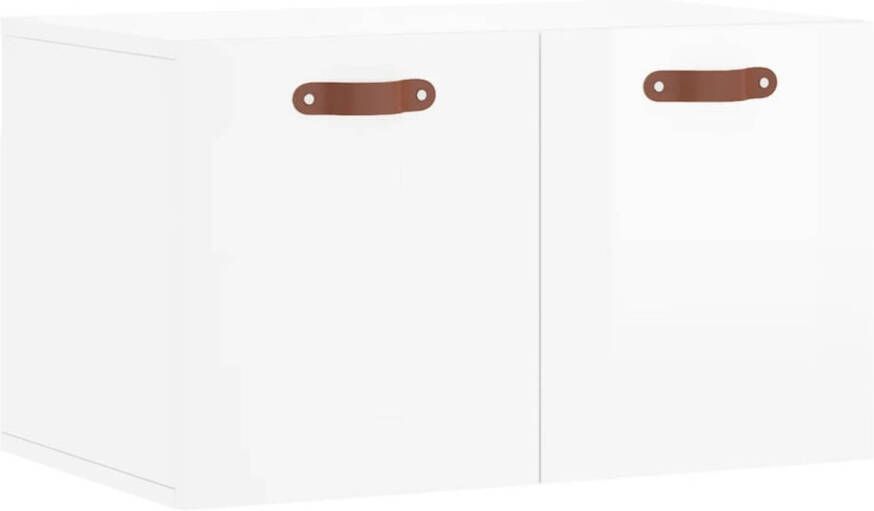 The Living Store Wandkast Hoogglans wit 60 x 36.5 x 35 cm Bewerkt hout