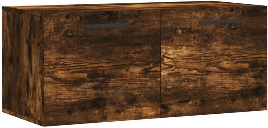 The Living Store Wandkast Smoked Oak Decoratieve meubels 80 x 36.5 x 35 cm Duurzaam hout