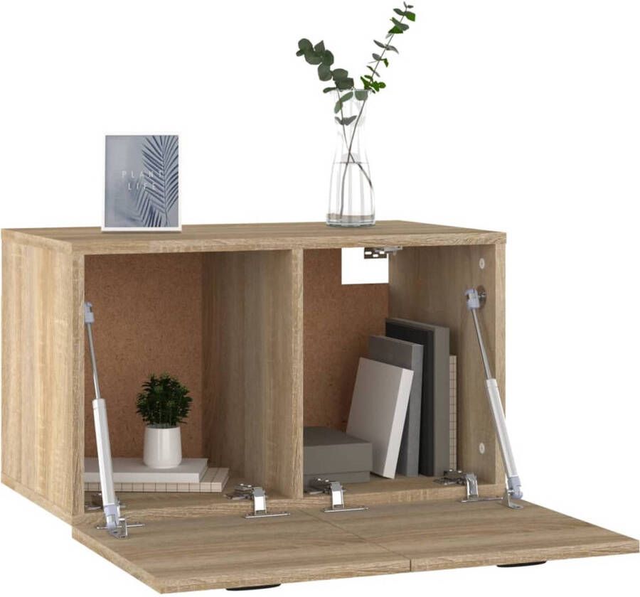 The Living Store Wandkast Sonoma Eiken 60 x 36.5 x 35 cm Opbergruimte Trendy ontwerp