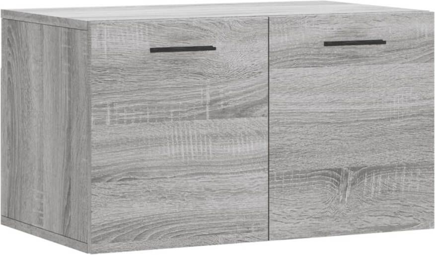 The Living Store Wandkast Sonoma Eiken Zwevend 60 x 36.5 x 35 cm Duurzaam hout Grijs Montage vereist