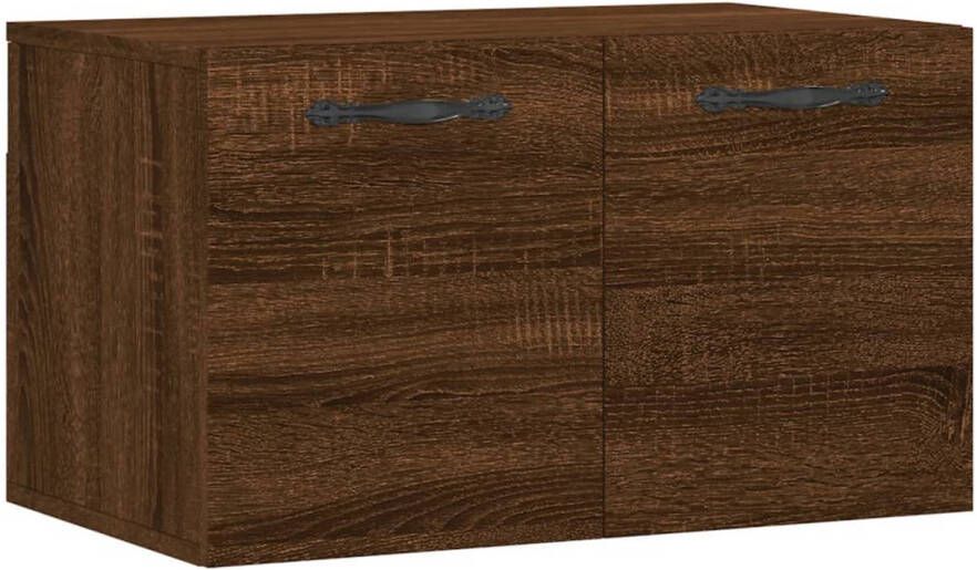 The Living Store Wandkast 60x36-5x35 cm bewerkt hout bruineikenkleurig Kast