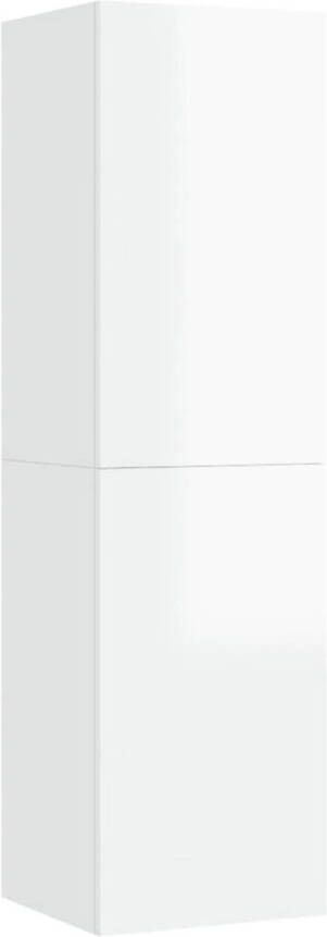 The Living Store Wandmeubel Hangende televisiekast hoogglans wit spaanplaat 30.5 x 30 x 110 cm (B x D x H) - Foto 1