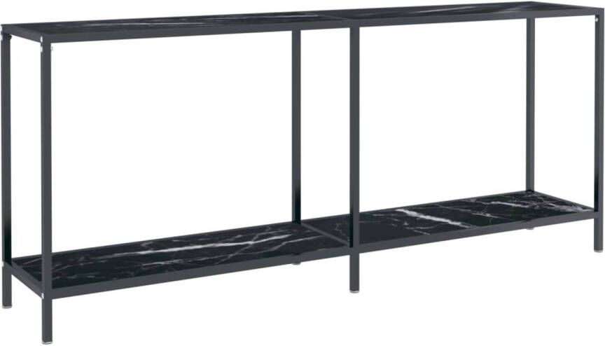 The Living Store Wandtafel 180x35x75.5 cm gehard glas zwart Tafel