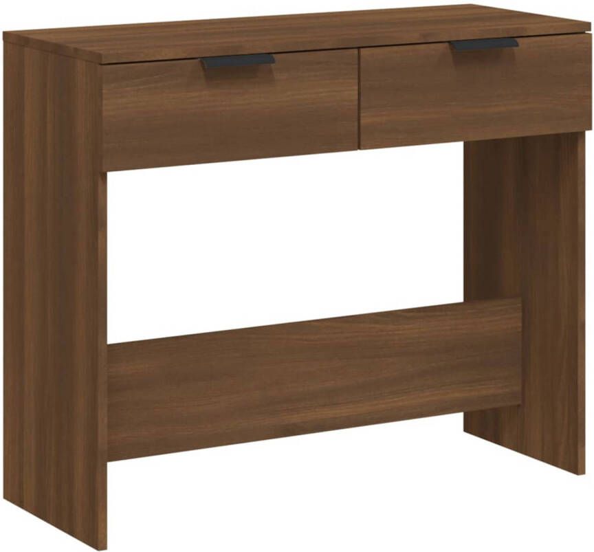 The Living Store Wandtafel Bruineiken 90x36x75 cm Gestroomlijnd ontwerp hoogwaardig hout