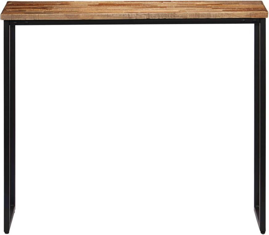 The Living Store Wandtafel Gerecycled Teakhout Staal 90x30x76cm