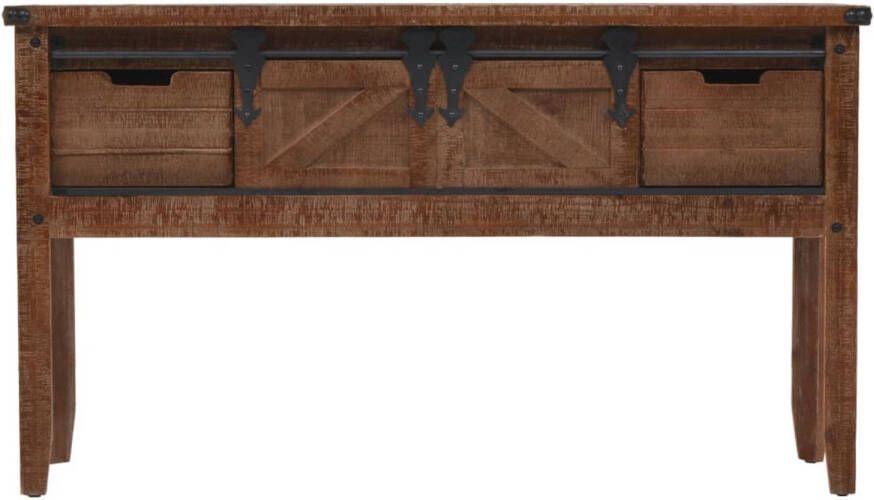 The Living Store Wandtafel Vintage 131 x 35.5 x 75 cm Bruin Massive Vurenhout