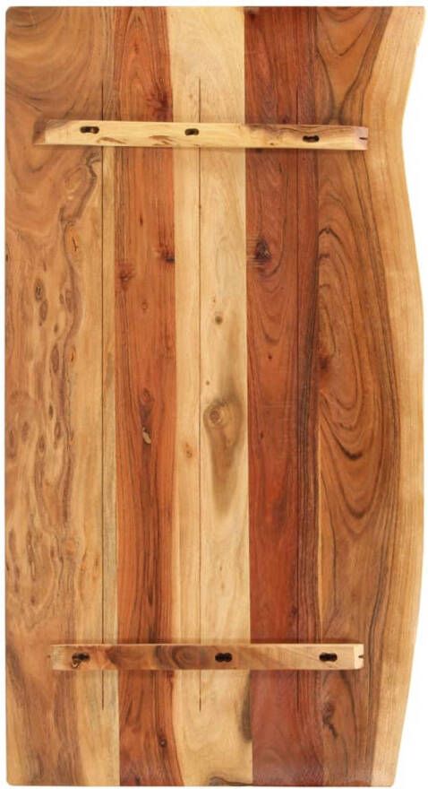 The Living Store Wastafelblad Acaciahout Massief 100 x 55 cm Rustiek Wastafelblad Badkamermeubel Acaciahout Rustic Landelijk
