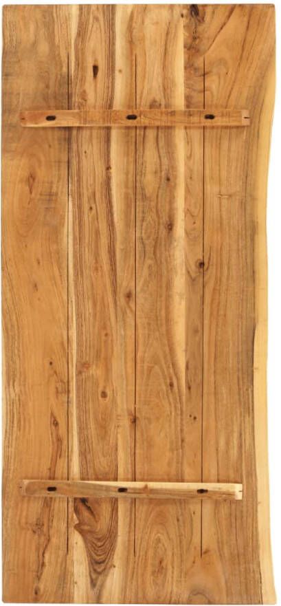 The Living Store Wastafelblad Massief Acaciahout 118 x 55 cm 38 mm Natuurlijke Houten Rand Wastafelblad Badkamermeubel Acaciahout Massief Hout Landelijke Stijl