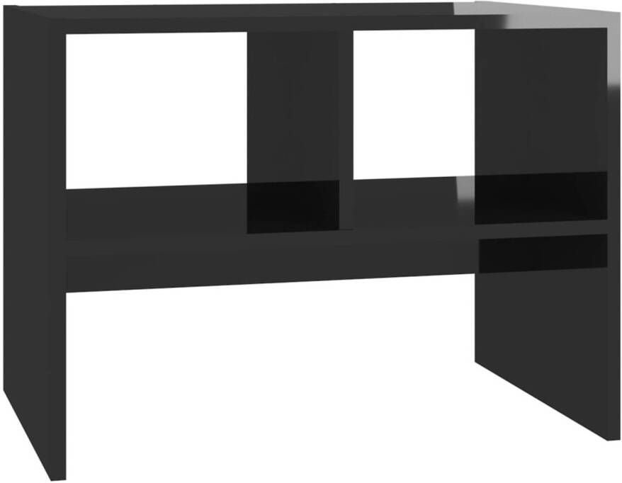 The Living Store Woonkamertafel 60x40x45 cm hoogglans zwart spaanplaat