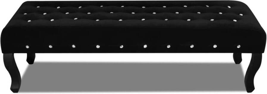 The Living Store Zitbankje Fluweel 157 x 45 x 48 cm Hoogwaardige kwaliteit Zitbank Bankje Velvet Bank Zwarte Bank Luxe Bank