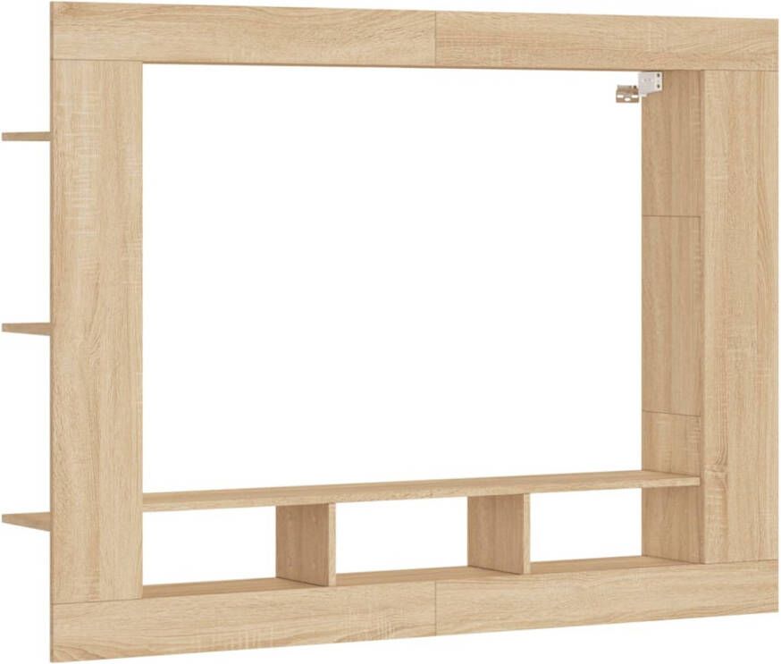The Living Store Zwevend TV-meubel Sonoma Eiken 152 x 22 x 113 cm Duurzaam Wandgemonteerd Opbergruimte - Foto 1