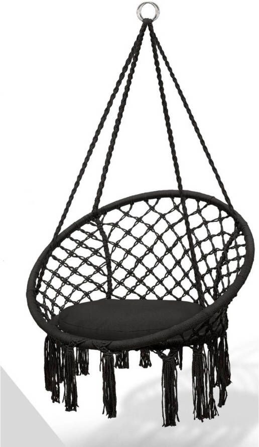 Tillvex hangstoel -zwart -hangende schommel hangmat - Foto 1