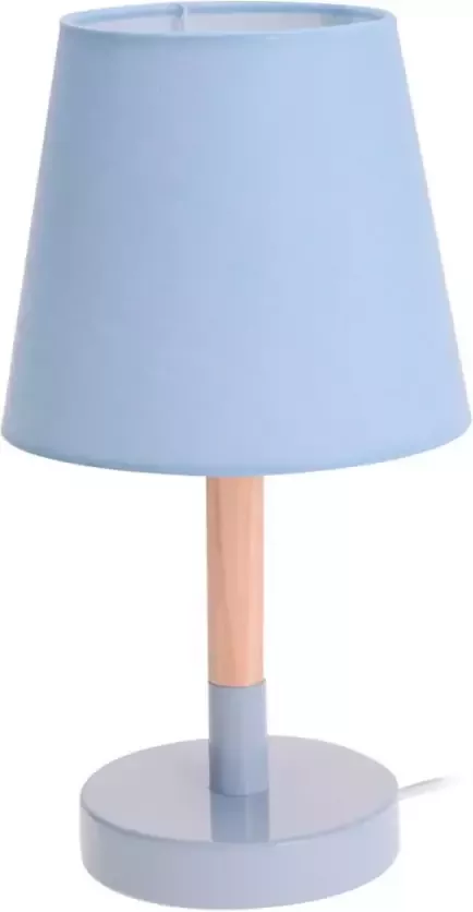 Trendoz Lichtblauwe tafellamp schemerlamp hout metaal 23 cm Tafellampen