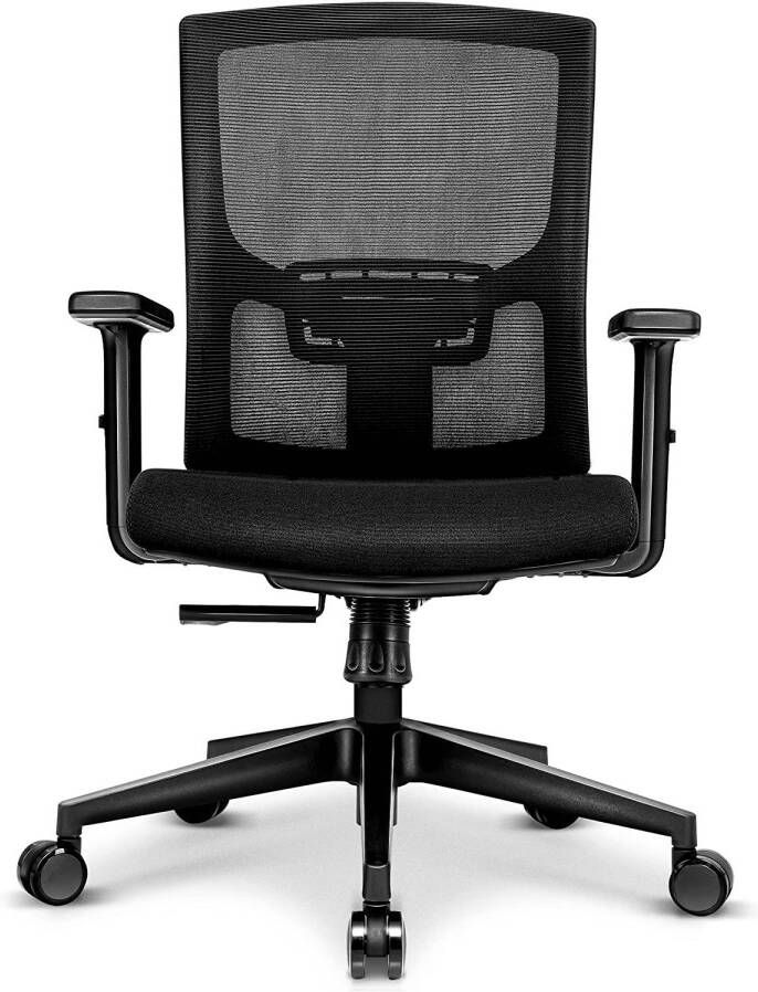 Tresko Ergonomische bureaustoel BS202 draaistoel met verstelbare lendensteun bureaustoel met armleuning