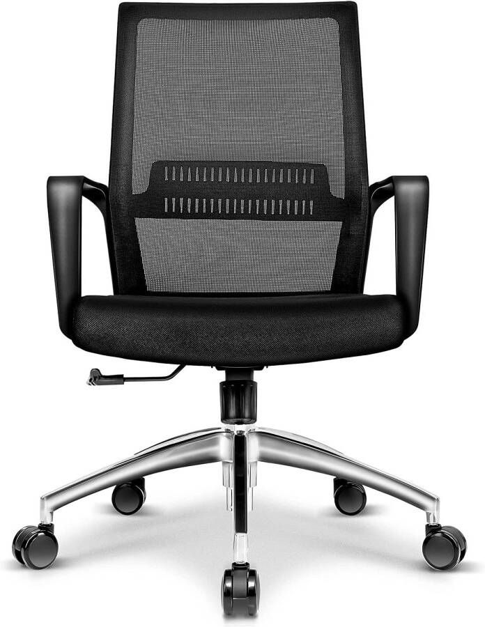 Tresko Ergonomische bureaustoel BS203 draaistoel met verstelbare lendensteun bureaustoel met armleuning - Foto 1