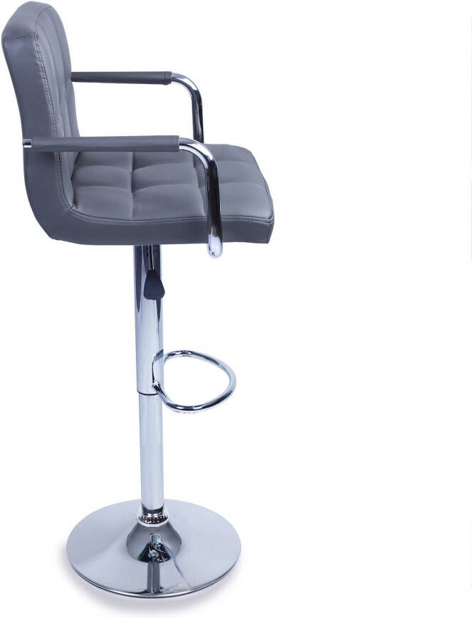 Tresko -Barkruk set van 2-grijs- bar stoel- aanrecht kruk- keukenkruk- lounge stoel - Foto 1