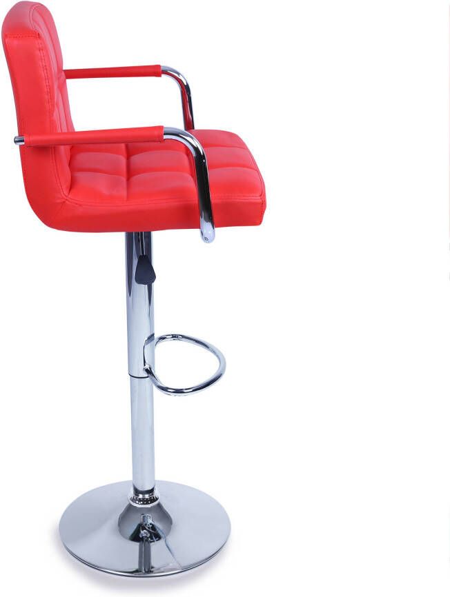 Tresko -Barkruk set van 2-rood- bar stoel- aanrecht kruk- keukenkruk- lounge stoel - Foto 1